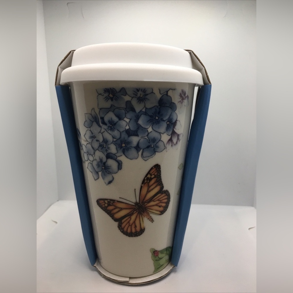 Lenox 12 oz.thermal travel mug butterfly New